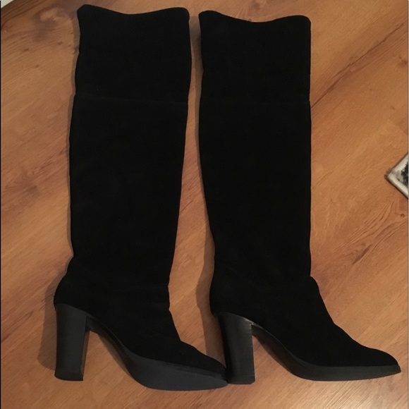nine west black suede boots